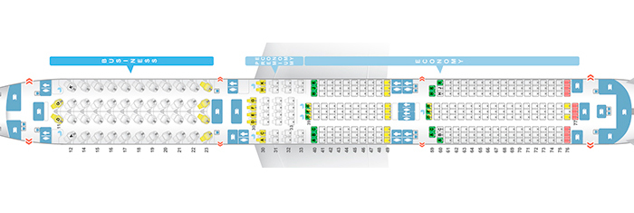 Airbus A350 XWB схема салона.